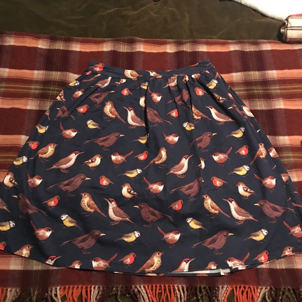 Anthropologie bird print skirt